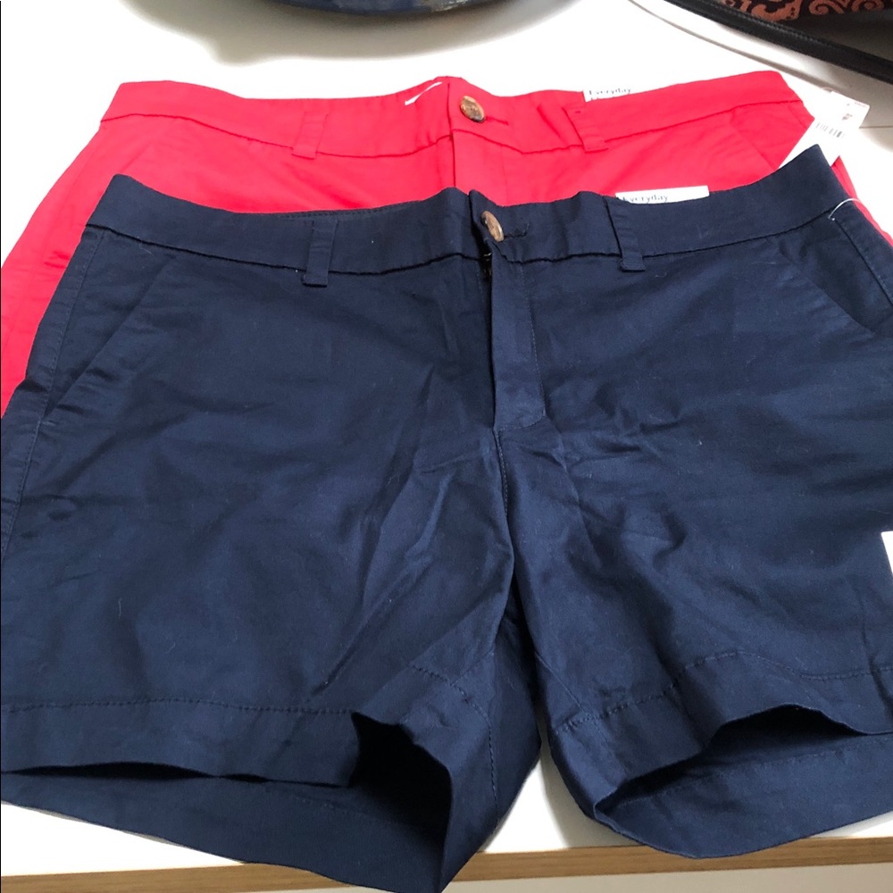 Old Navy Women's Navy and Red Cotton Bermuda Shorts Set